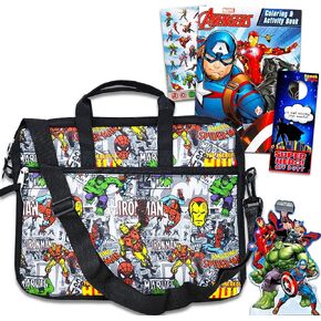 مجموعة لوازم المدرسة من Marvel Tablet Avengers - حقيبة Marvel Messenger مع ملصقات Avengers وكتاب تلوين (حقيبة Marvel Sling Bag | Marvel Travel Bag), حافظة تابلت افينجرز, Marvel messenger bag in Kuwait
