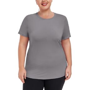 COOTRY Women's UPF 50+ Sun Shirts Plus Size Short Sleeve UV Protection Rash Guard Quick Dry Hiking Fishing Swim Shirt