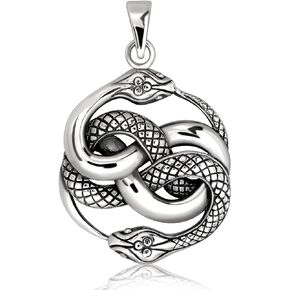 WithLoveSilver 925 Sterling Silver Ouroboros Infinity Snake Serpent Pendant