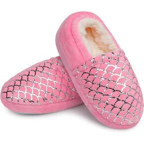 Harebell Girls Slippers No-Slip Memory Foam Slippers Soft Rubber Sole House Shoes for Bedroom Indoor Outdoor