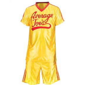 Ripple Junction Stiller Dodgeball Movie Average Joes Yellow Jersey Set Halloween Costume Cosplay