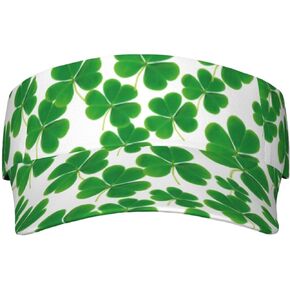 Cute St. Patrick's Day Clover Sun Visors for Women Men Sport Outdoor Visor Hat Green Shamrock Adjustable Sun Hats