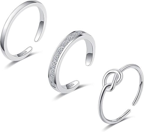 TOBENY 3 قطع 925 فضة استرلينية قابلة للتعديل لأصابع القدم للنساء زهرة الفرقة مفتوحة الذيل حلقة هيبوالرجينيك تو خواتم مجموعة الصيف الشاطئ مجوهرات القدم in Kuwait