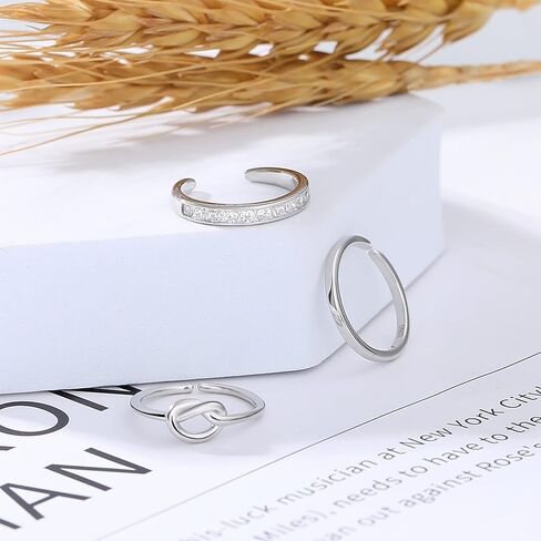 TOBENY 3 قطع 925 فضة استرلينية قابلة للتعديل لأصابع القدم للنساء زهرة الفرقة مفتوحة الذيل حلقة هيبوالرجينيك تو خواتم مجموعة الصيف الشاطئ مجوهرات القدم in Kuwait