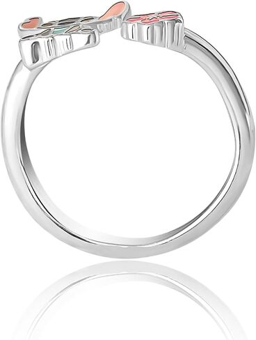 Disney Womens Stitch Sterling Silver Toe Rings Official License, Enamel Stitch Toe Ring with Pink Flower in Saudi Arabia