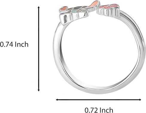 Disney Womens Stitch Sterling Silver Toe Rings Official License, Enamel Stitch Toe Ring with Pink Flower in Saudi Arabia