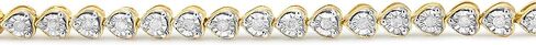 .925 الفضة الاسترليني 1.0 Cttw Miracle Set Diamond Heart-Link 7 "سوار تنس (I-J Color، I2-I3 Clarity) - اختيار اللون المعدني in Kuwait