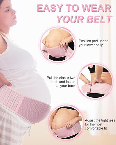SNUSIM Belly Bands for Pregnant Women Maternity Support Belt Pregnancy Belly Support Band - Pregnancy Must Haves Pelvic Support Bands Belly Band - Relieve Abdomen, Waist, Back, Pelvic & Hip Pain in Kuwait