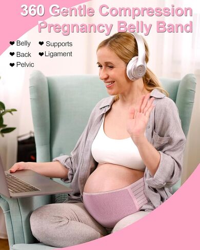 SNUSIM Belly Bands for Pregnant Women Maternity Support Belt Pregnancy Belly Support Band - Pregnancy Must Haves Pelvic Support Bands Belly Band - Relieve Abdomen, Waist, Back, Pelvic & Hip Pain in Kuwait