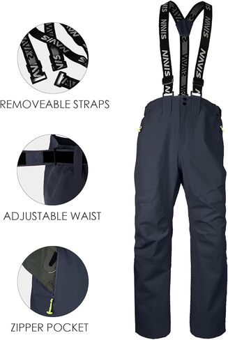 Rain Jacket & Bib Pants Combo Workwear Suit Set Waterproof Breathable - Wading, Hunting & Sportsfishing (Indigo, 3XL) in Kuwait