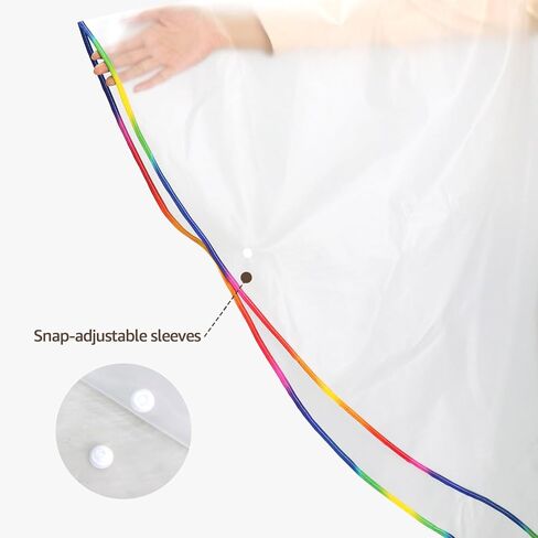 Anyoo EVA Unisex Hooded Rain Poncho for Adult with Pocket Reusable Waterproof Rain Coat for Men & Women Perfect for Cmaping in Kuwait