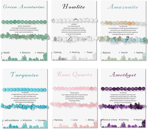 12Pcs 8mm Beaded Stretch Bracelet Handmade Round Stone Bracelet for Women Multicolor Crystal Beads Elastic Bracelet Adjustable in Kuwait