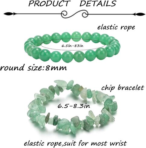 12Pcs 8mm Beaded Stretch Bracelet Handmade Round Stone Bracelet for Women Multicolor Crystal Beads Elastic Bracelet Adjustable in Kuwait