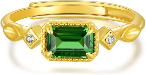 خواتم ذهبية للنساء من الفضة الإسترليني خواتم زركونيا مكعبة قابلة للتعديل خواتم أنيقة لحفلات الزفاف والخطوبة هدية لها in Kuwait