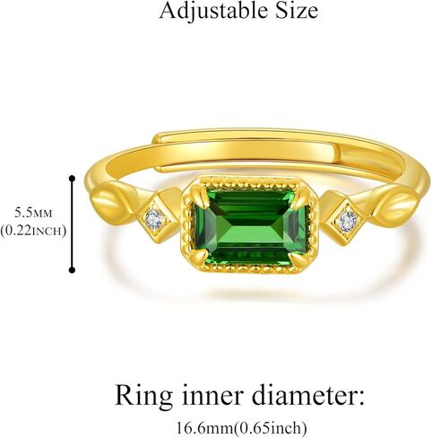 خواتم ذهبية للنساء من الفضة الإسترليني خواتم زركونيا مكعبة قابلة للتعديل خواتم أنيقة لحفلات الزفاف والخطوبة هدية لها in Kuwait