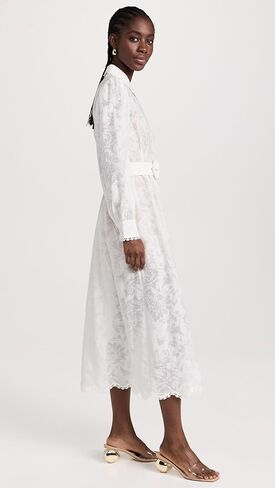 فستان قميص طويل نسائي مع حزام بإبزيم وسهل الانزلاق in Kuwait