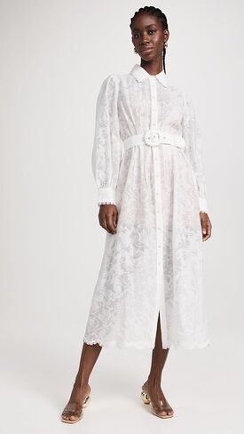 فستان قميص طويل نسائي مع حزام بإبزيم وسهل الانزلاق in Kuwait