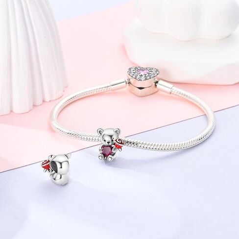 Parmuz 925 Sterling Silver Charm for Bracelets Dog Evil Eye Travel Love Mom Dangle Charms for European Bracelets Necklace Pendant Beads Jewelry Gift for Woman Teen Girls Daughter… in Saudi Arabia