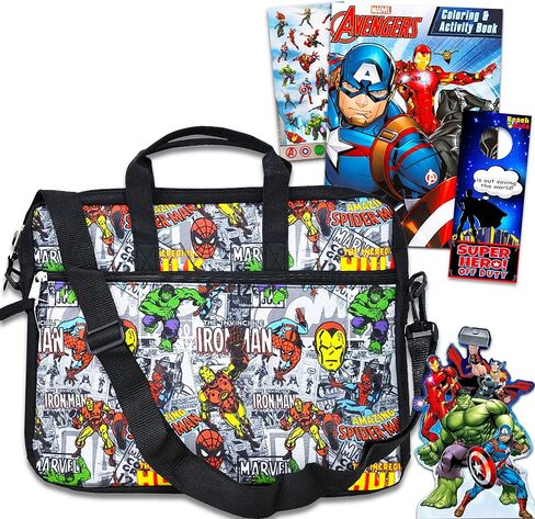 Marvel Tablet Case Avengers School Supplies Bundle ~ Marvel Messenger Bag With Avengers Stickers And Coloring Book (Marvel Sling Bag | Marvel Travel Bag) in Kuwait