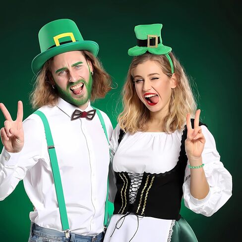 أساور ALoveSoul باللون الأخضر Lucky Clover Charm أساور مطرزة قابلة للتمدد مجوهرات عيد القديس باتريك للنساء والفتيات in Kuwait