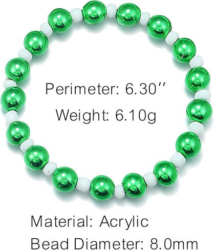 أساور ALoveSoul باللون الأخضر Lucky Clover Charm أساور مطرزة قابلة للتمدد مجوهرات عيد القديس باتريك للنساء والفتيات in Kuwait