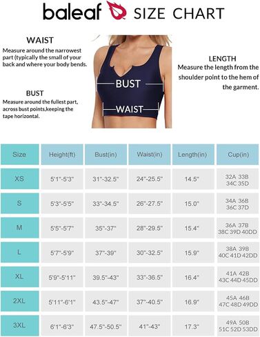 BALEAF المرأة الخامس الرقبة السباحة حمّالة الصّدر المحاصيل رفع التغطية الكاملة Tankini الأعلى فقط المدمج في الصدرية UPF 50+ in Saudi Arabia