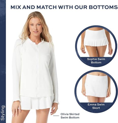 BEACH HOUSE Swim Phoebe Relaxed Fit Ruffled Sun Guard - Long Sleeve UPF 50+ Sun Protection in Kuwait