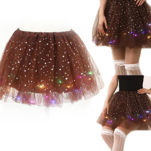 LED تول توتو تنورة تضيء الباليه فقاعة الرقص التنانير سباركلي البولكا الطبقات تنورة لفتاة وWomwen in Kuwait