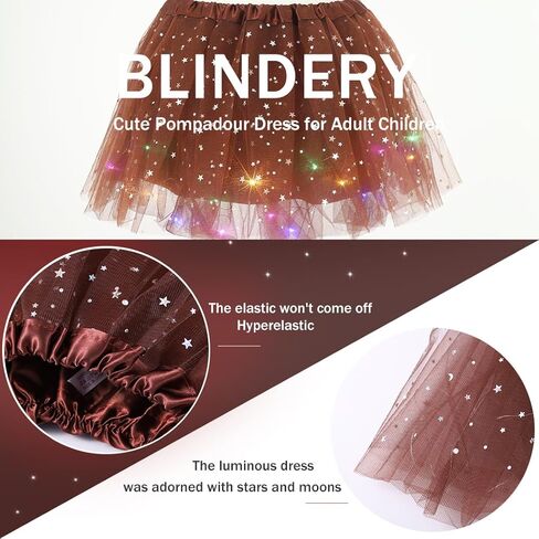 LED تول توتو تنورة تضيء الباليه فقاعة الرقص التنانير سباركلي البولكا الطبقات تنورة لفتاة وWomwen in Kuwait