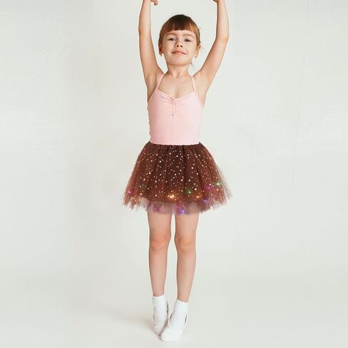 LED تول توتو تنورة تضيء الباليه فقاعة الرقص التنانير سباركلي البولكا الطبقات تنورة لفتاة وWomwen in Kuwait