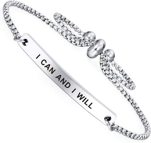 Dainty Cuff Bracelet - I CAN AND I WILL - Encouraging Gifts Jewelry for Women Mantra Gift for Her in Kuwait
