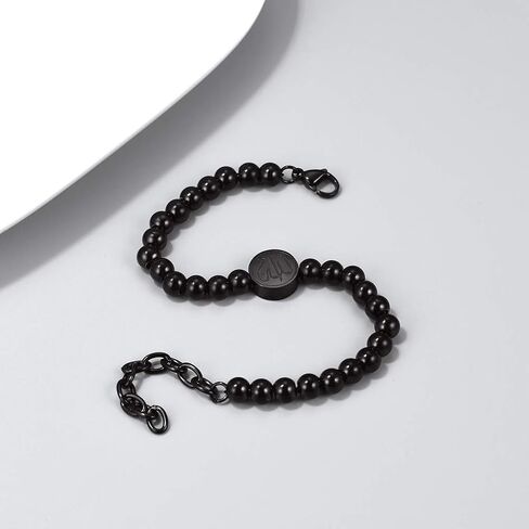 PROSTEEL Allah Bracelet, Muslim Islamic Jewelry Religious Islam Arabic God Charm Stainless Steel Beads Chain Bracelet, fits wrist from 5.9'' to 7.9'', Come Gift Box in Saudi Arabia