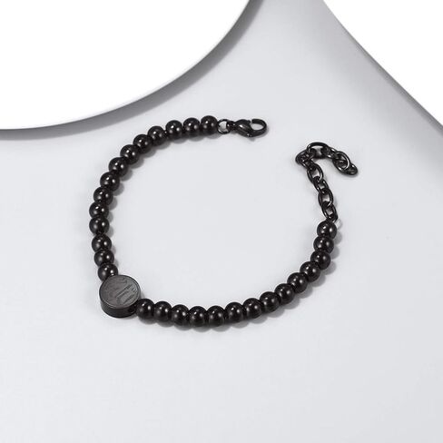 PROSTEEL Allah Bracelet, Muslim Islamic Jewelry Religious Islam Arabic God Charm Stainless Steel Beads Chain Bracelet, fits wrist from 5.9'' to 7.9'', Come Gift Box in Saudi Arabia