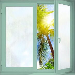 Coavas Window Privacy Film Frosted Glass Sun Blocking Window Covering Removable Decoration Non Adhesive Static Cling Bathroom Door Opaque Vinyl Rain Silk Window Sticker (29.5 x 118.1 Inch, Silver)