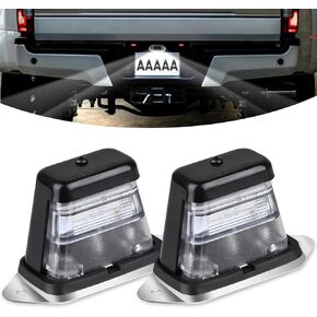 Linkstyle LED License Plate Light, 2PCS DC 12V License Tag Light with Waterproof Bracket Mount, Step Courtesy Light White Lighting for Trailer Truck Pickup UTV ATV RV Boat 12V DOT Compliant
