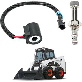 Solenoid Valve Coil and Hydraulic Spool Valve Stem Element Kit Compatible with Bobcat Skid Steer Loader 751 753 763 773 863 864 873 883 963 S175 S185 S205 T250#Replace 6667687 6665004