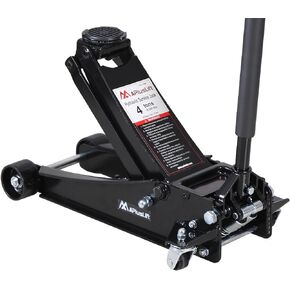 APlusLift AL350R 3 Ton Lower Profile Full Aluminum Racing Floor Jack with Dual Pistons Quick Lift Pump for Sport Utility Vehicle, Lifting Range 3-3/4"-19", Orange, Grey…