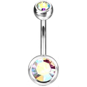 BSLVWG Belly Button Ring G23 Solid Titanium Surgical Steel Belly Button Rings Belly Rings for Women Navel Piercing Rings Long Bar Belly Button Piercing Jewelry