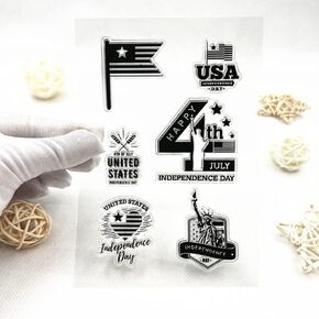Independence Day Statue of Liberty Clear Stamps for Card Making Decoration DIY Scrapbooking,National Flag Silicone Transparent Seal Clear Stamps for Embossing Album Decor Craft.
