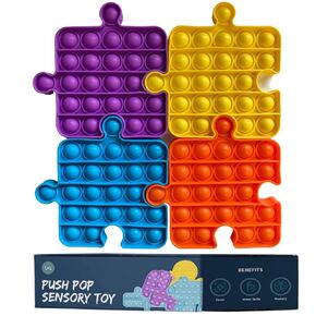 Teethers Push Pop SiliconeToys for Babies Toddlers |Adults| Relief Sensory Poppers Fidget Helps Improve Motor Skill Memory & Autism for Preschool Crawling Baby Kids - Rainbow Circle