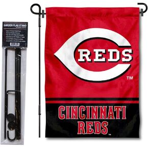 Cincinnati Reds Garden Flag with Stand Holder