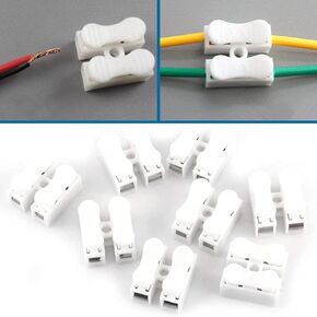 100 Pcs Mini Quick Wire Connector, CH-2 Quick Cable Connector, Terminal Blocks for Electrical Controls Power Supplies Home Appliances