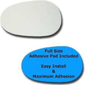 Mirror Glass + Full Size Adhesive Pad for 1990-1997 Mazda Miata Driver Side Replacement - FITS MANUAL MIRROR ONLY (1991 1992 1993 1994 1995 1996 90 91 92 93 94 95 96 97)
