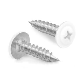 #8 x 1 Truss Head Fast Self Tapping Screws, Alloy Steel Wood Screws, White Head, 100 PCS