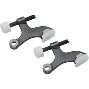 QCAA Hinge Pin Door Stopper, Zinc Die Cast, Satin Nickel, with White Rubber Bumper Tip, 2 Pack, Made in Taiwan in Kuwait