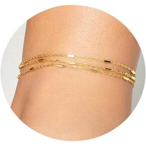 أساور الكاحل للنساء خلخال مطلي بالذهب الحقيقي عيار 14 قيراط للنساء، خلخال بمرآة لامعة بطبقات فضية، خلخال أنيق مطرز بنقطة على شكل قمر صناعي، خلخال لصيف الشاطئ، هدايا مجوهرات للقدم in Kuwait