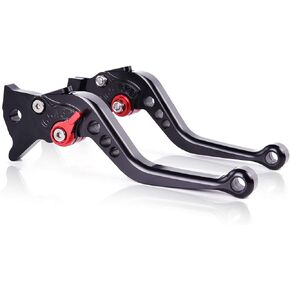 Adjustable Short Brake Clutch Levers for Yamaha Raptor 700/700R 2007-2019,YFZ450 R/X 2007-2019,YFM 250 Raptor 2008-2019 Black