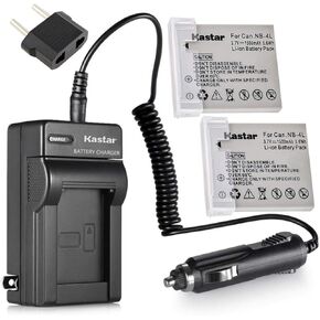 Kastar Battery (2-Pack) and Charger Kit for Canon NB-4L, CB-2LV and PowerShot SD400 SD430 SD450 SD600 SD630 SD750 SD780 is SD940 is SD960 is SD1000 SD1100 is SD1400 is TX1, ELPH 300 HS 310 HS 330 HS