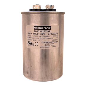 USA Run Capacitor 80+10 UF 80/10 MFD 370 VAC 2-1/2 Inch Round