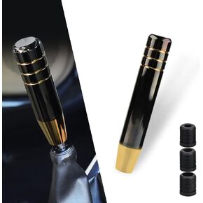 1 قطعة مقبض ناقل الحركة من الألومنيوم المصقول للسيارة، مقبض ناقل الحركة ذو مقبض طويل مقاس 7 بوصات مع 3 محولات مترابطة تناسب معظم المركبات اليدوية الأوتوماتيكية (ذهبي أسود) in Kuwait